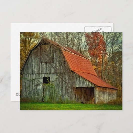 VS, Indiana. landschap op het platteland, met wijn Briefkaart (Voorkant / Achterkant)