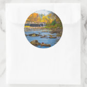 VS, Indiana. Recreatie van de Cataract-Herfst-staa Ronde Sticker (Tas)