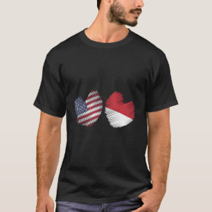 VS Indonesië Hij Amerikaanse vlag Indonesische vla T-shirt