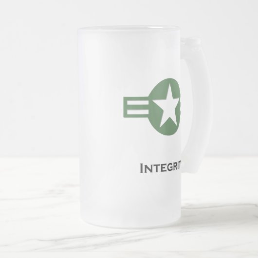 VS Integriteit Groen Matglas Bierpul (Voorkant rechts)