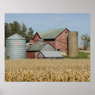VS, IOWA, Froelich: Oude boerderij Poster