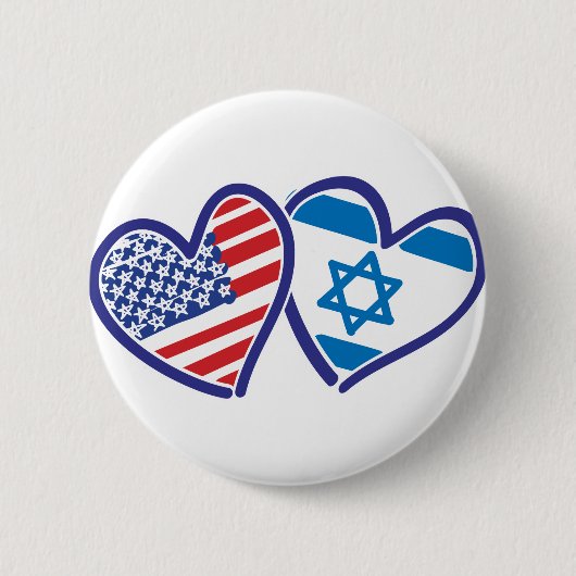 VS Israël Hart Vlag Ronde Button 5,7 Cm (Voorkant)