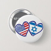 VS Israël Hart Vlag Ronde Button 5,7 Cm (Voorkant /achterkant)