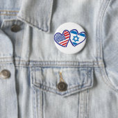 VS Israël Hart Vlag Ronde Button 5,7 Cm (In situ)