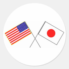 VS JAPAN vlaggen Ronde Sticker