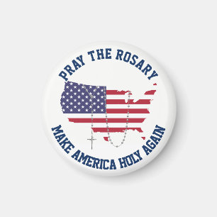 VS KAART AMERIKAANSE VLAG HEILIGE ROZENKRANS MAGNEET