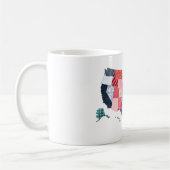 VS-kaart in een patchwork Faux Quilt Design Koffiemok (Links)