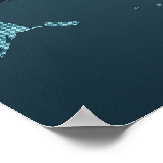 VS-kaart in een patchwork Faux Quilt Design Poster (Hoek)