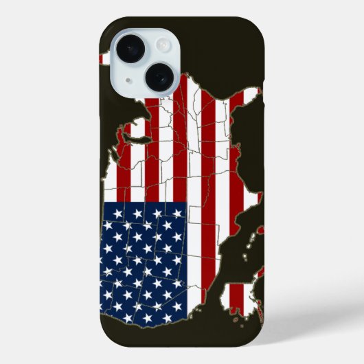 VS-kaart met Amerikaanse vlag Case-Mate iPhone Case (Achterkant)