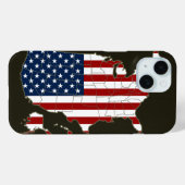 VS-kaart met Amerikaanse vlag Case-Mate iPhone Case (Achterkant (horizontaal))