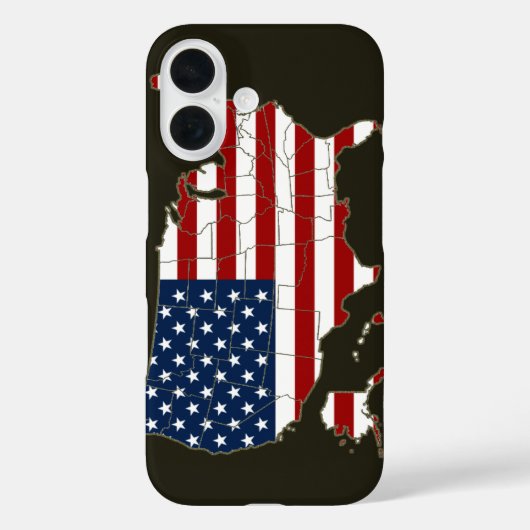 VS-kaart met Amerikaanse vlag Case-Mate iPhone Case (Achterkant)