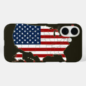 VS-kaart met Amerikaanse vlag Case-Mate iPhone Case (Achterkant (horizontaal))