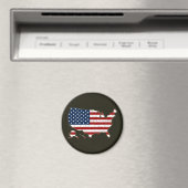 VS-kaart met Amerikaanse vlag Magneet (Insitu (Vaatwasser))