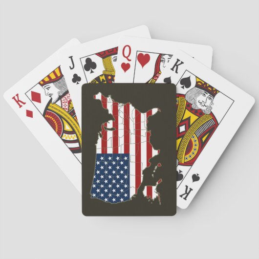 VS-kaart met Amerikaanse vlag Pokerkaarten (Achterkant)