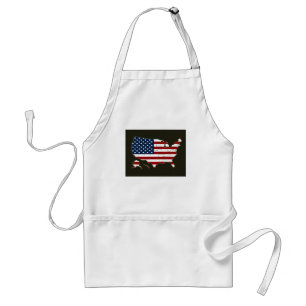 VS-kaart met Amerikaanse vlag Standaard Schort