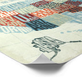 VS-kaart met staten in woorden Poster (Hoek)