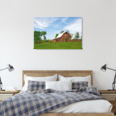 VS, Kansas. Oude rode schuur Canvas Afdruk (Insitu (Slaapkamer))