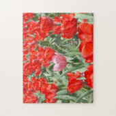 VS, Kansas, Rode Tulpen Met Eén Roze Tulp Legpuzzel (Verticaal)