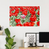 VS, Kansas. Veld met tulpen Poster (Thuiskantoor)