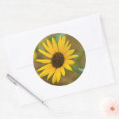 VS, Kansas. Wilde Zonnebloem Ronde Sticker (Envelop)