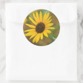 VS, Kansas. Wilde Zonnebloem Ronde Sticker (Tas)