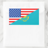 VS Kazachstan: halve Amerikaanse vlag Rechthoekige Sticker (Tas)