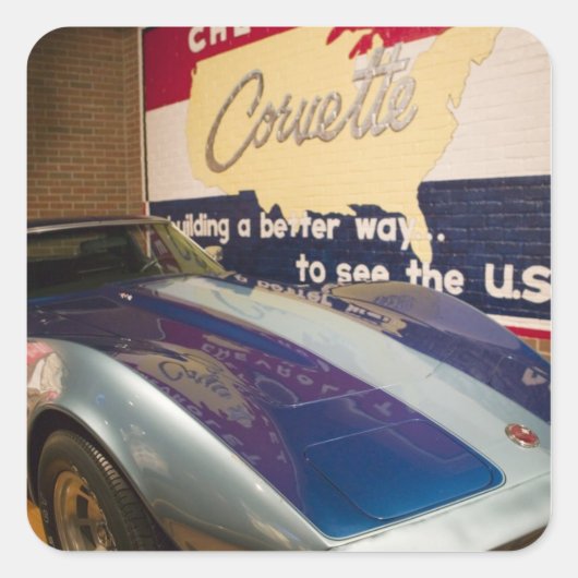 VS, Kentucky, Bowling Green: National Corvette 2 Vierkante Sticker (Voorkant)