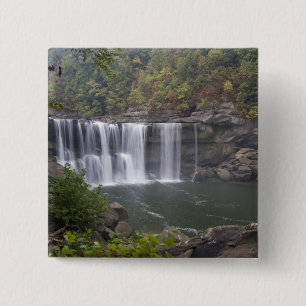 VS - Kentucky. Cumberland Falls op de Vierkante Button 5,1 Cm
