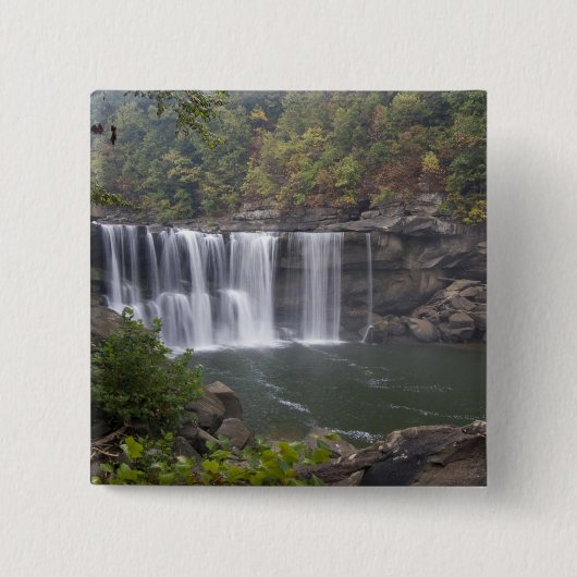 VS - Kentucky. Cumberland Falls op de Vierkante Button 5,1 Cm (Voorkant)
