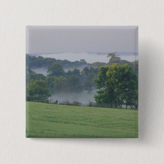 VS, Kentucky. Rollende heuvels van de Bluegrass Vierkante Button 5,1 Cm (Voorkant)