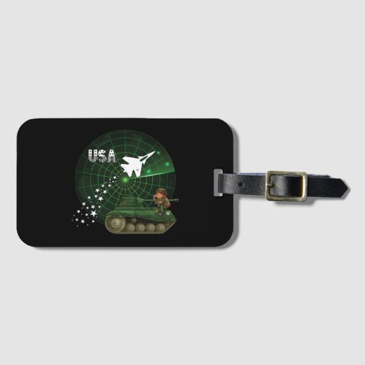 VS Label militaire luchtmacht en legerbagage-ID Bagagelabel (Voorkant (horizontaal))