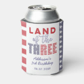 VS-land van de drie 3e verjaardagsfeest cadeau bli Blikjeskoeler (Blikje Achterkant)