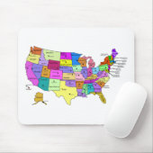 VS-landen met een etiket met hoofdletters Muismat (Met muis)