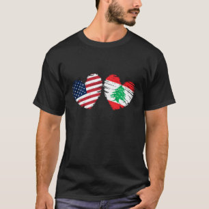 VS Libanon vlag Valentijnsdag Libanese tijd T-shirt