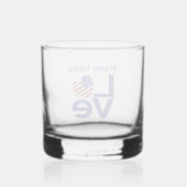 VS LIEFDE Blauw Gepersonaliseerd Whisky Glas (Achterkant)