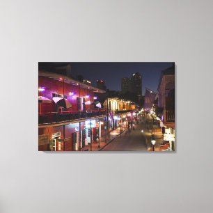 VS, Louisiana, New Orleans. Franse wijk, Canvas Afdruk