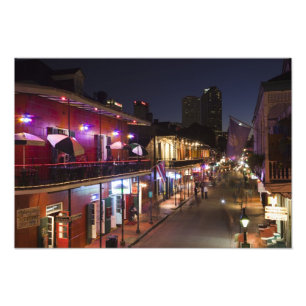 VS, Louisiana, New Orleans. Franse wijk, Foto Afdruk