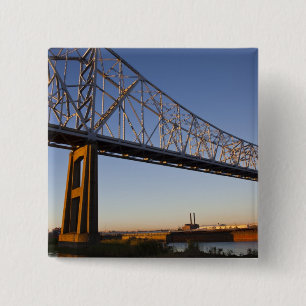 VS, Louisiana, New Orleans. Greater New 2 Vierkante Button 5,1 Cm