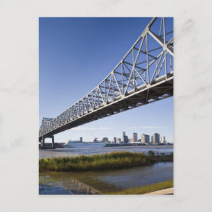 VS, Louisiana, New Orleans. Silhouet vanaf de Briefkaart