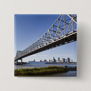 VS, Louisiana, New Orleans. Silhouet vanaf de Vierkante Button 5,1 Cm
