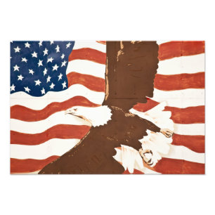 VS, Louisiana, Port Allen. Patriottisch muurschild Foto Afdruk