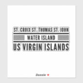 VS Maagdeneilanden USVI Caribische tropische gebie Sticker (Vel)