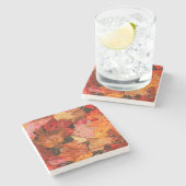 VS, Maine. Autumn maple-bladeren Stenen Onderzetter (Zijkant)