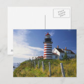 VS, Maine, Lubec. West Quoddy Head Lighthouse Briefkaart (Voorkant / Achterkant)