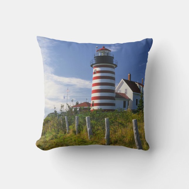 VS, Maine, Lubec. West Quoddy Head Lighthouse Kussen (Voorkant)