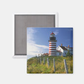 VS, Maine, Lubec. West Quoddy Head Lighthouse Magneet (Voorkant / Achterkant)