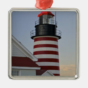 VS, Maine, Lubec. West Quoddy Head Lighthouse, Metalen Ornament