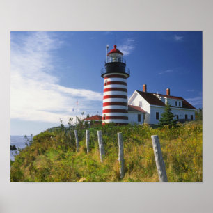 VS, Maine, Lubec. West Quoddy Head Lighthouse Poster