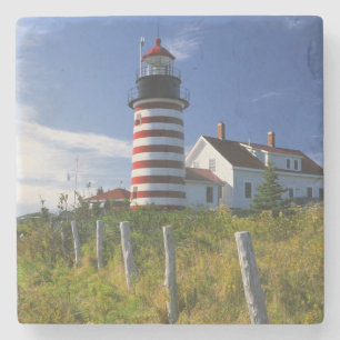 VS, Maine, Lubec. West Quoddy Head Lighthouse Stenen Onderzetter
