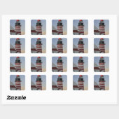 VS, Maine, Lubec. West Quoddy Head Lighthouse, Vierkante Sticker (Vel)